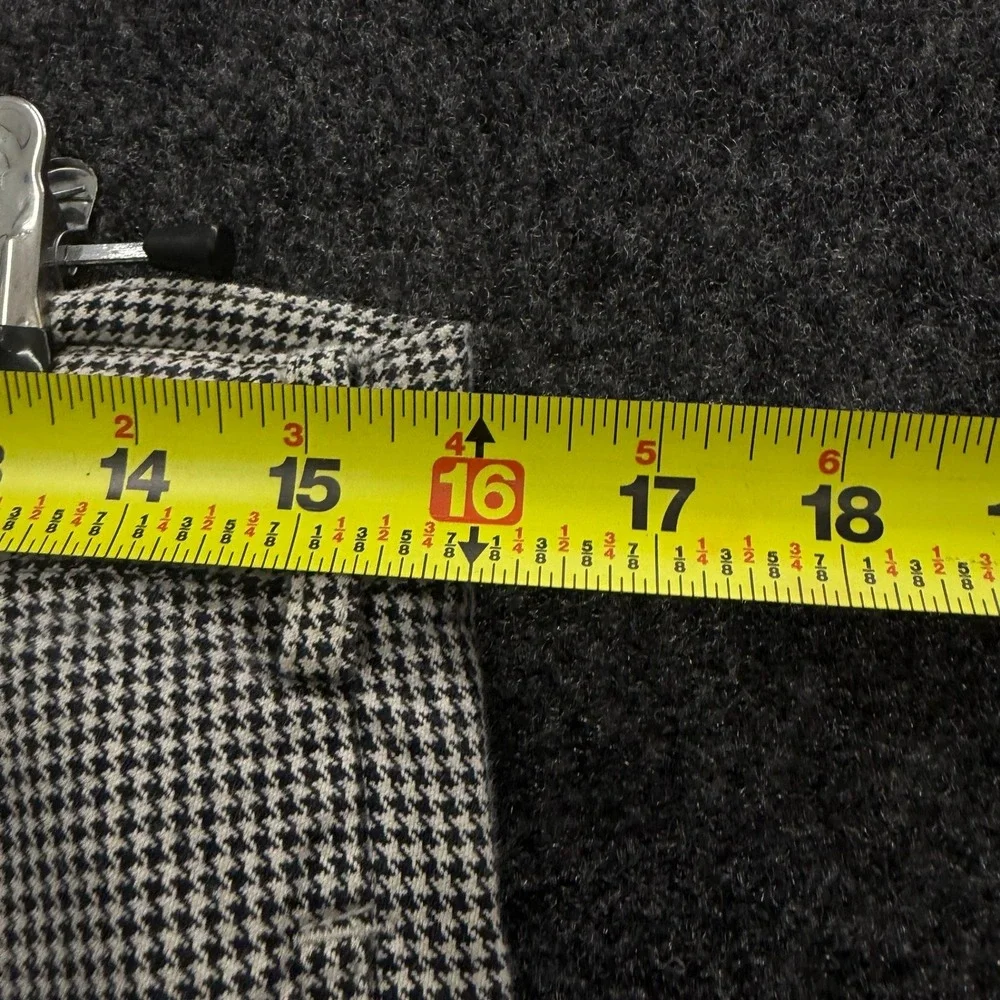 Vintage 90s Gap Houndstooth Pleated Pants Mens 32x28 Black White Cotton Cuffed